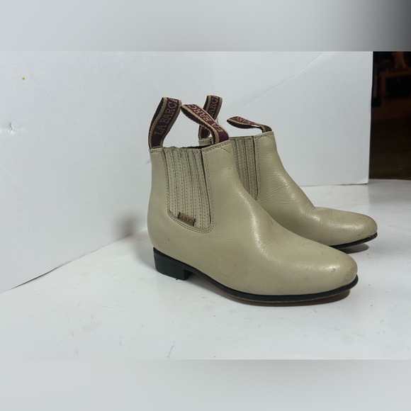 La Barca Youth Toddler Ankle Boots 8.5 Color Bone Leather Botines Charros Joven - Picture 2 of 10